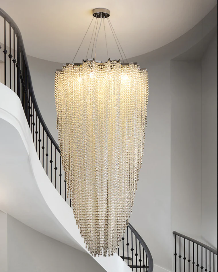 WOMO Cascading Crystal Foyer Chandelier-WM2750 - Image 2