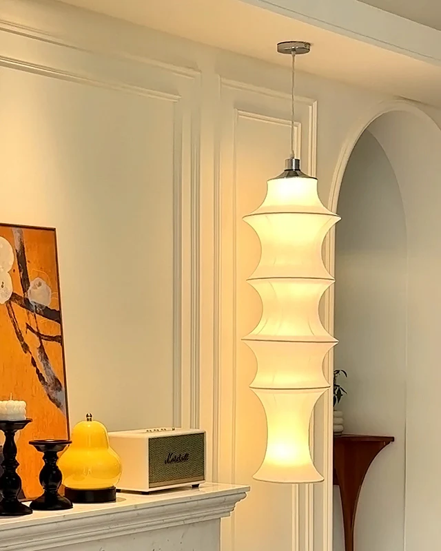 WOMO Long Lantern Silk Pendant Light-WM2600 - Image 2