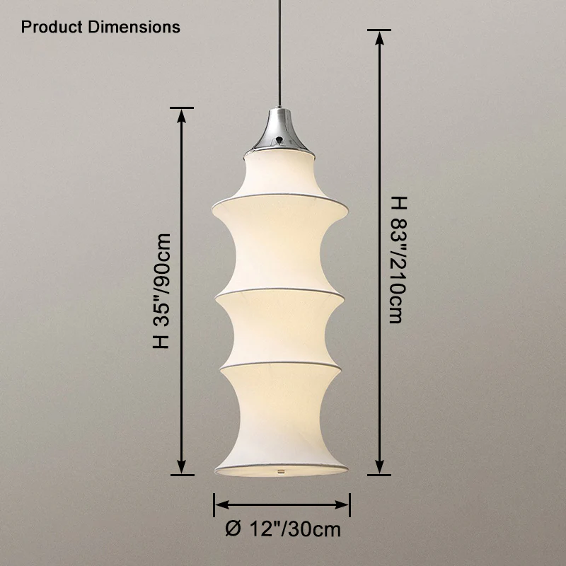 WOMO Long Lantern Silk Pendant Light-WM2600 - Image 24