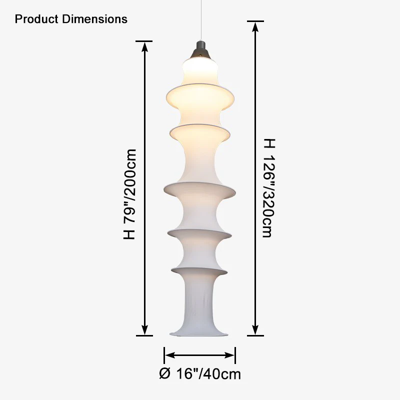 WOMO Long Lantern Silk Pendant Light-WM2600 - Image 32