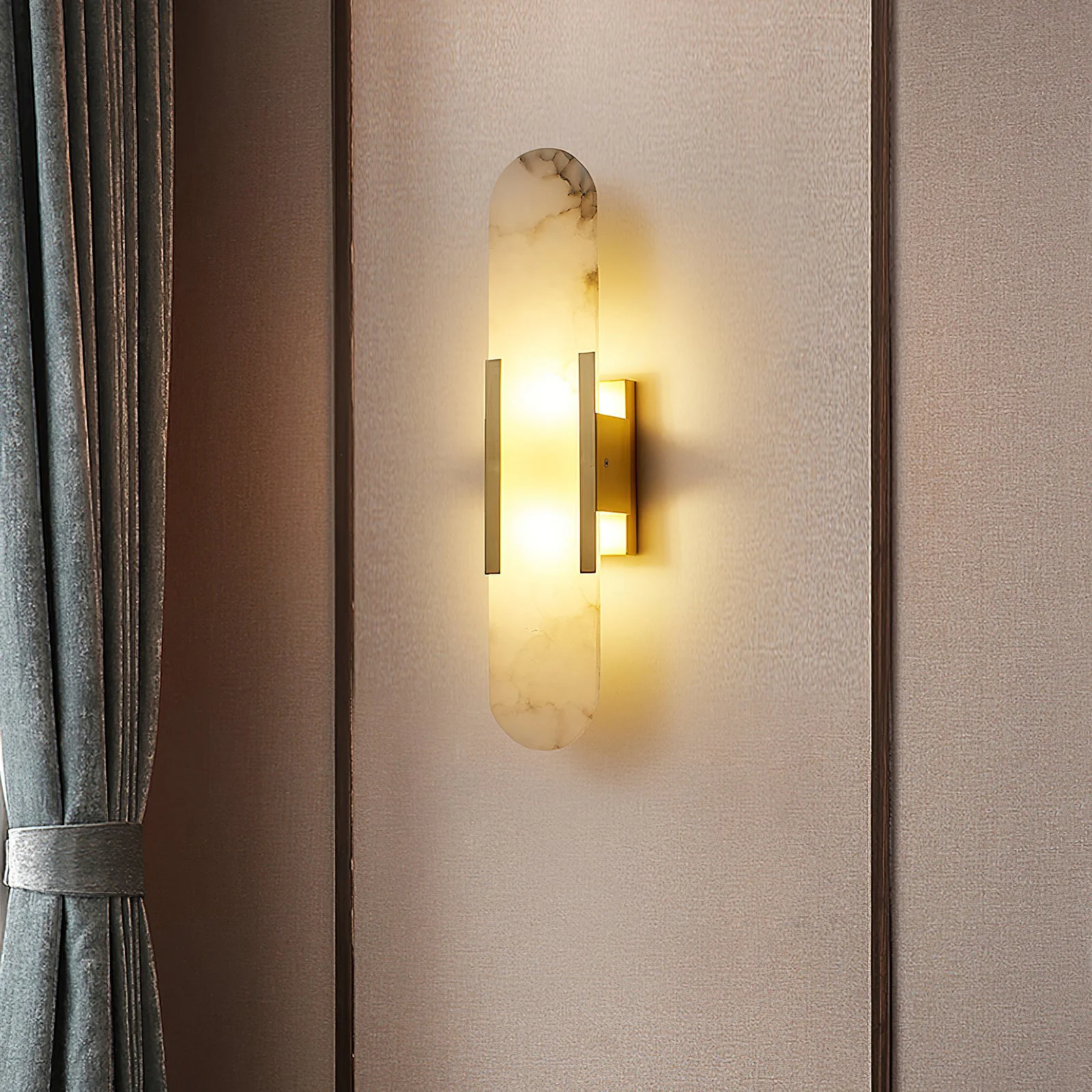 WOMO Oval Alabaster Wall Sconce-WM6107 - Image 15