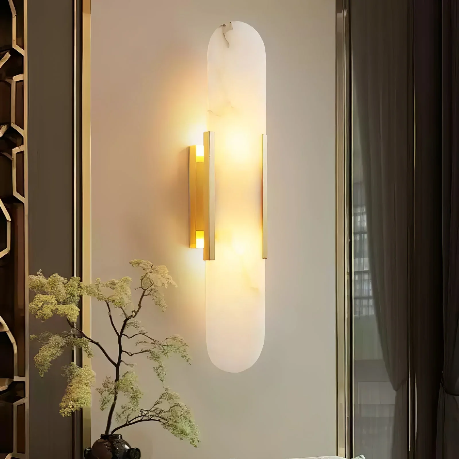 WOMO Oval Alabaster Wall Sconce-WM6107 - Image 16