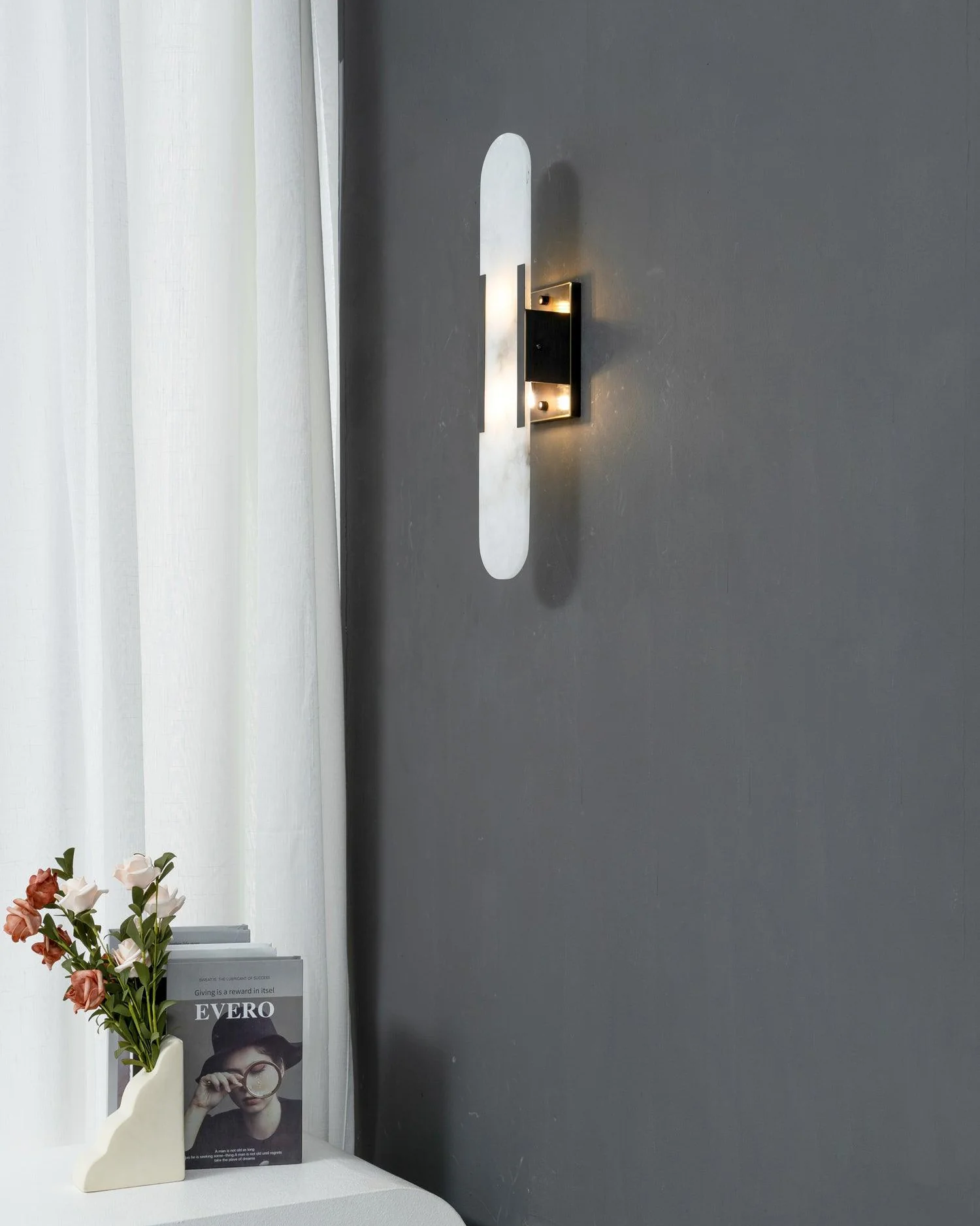 WOMO Oval Alabaster Wall Sconce-WM6107 - Image 20