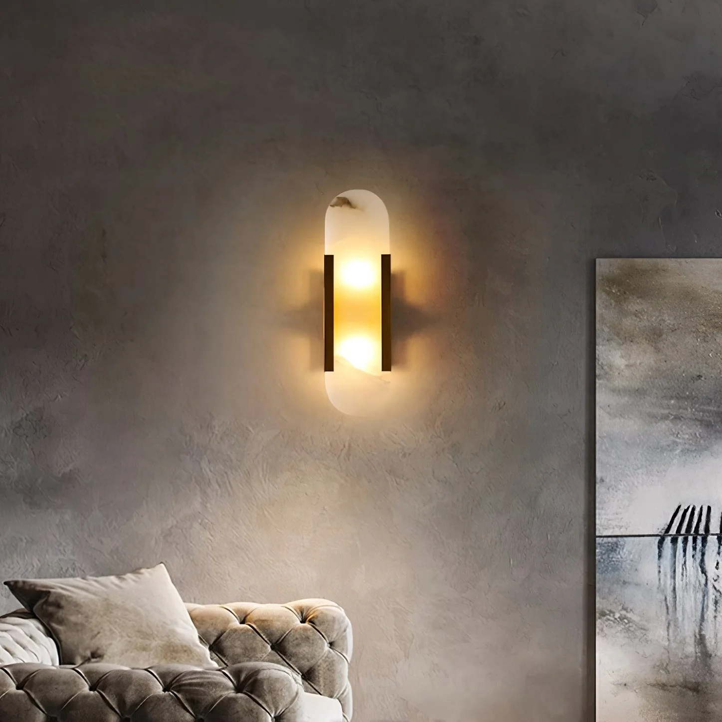 WOMO Oval Alabaster Wall Sconce-WM6107 - Image 24