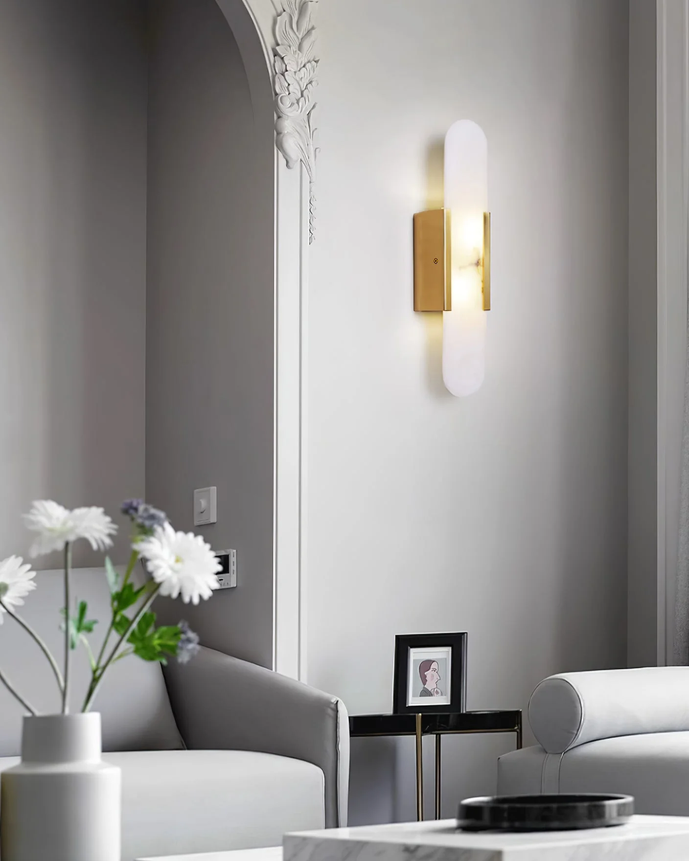 WOMO Oval Alabaster Wall Sconce-WM6107 - Image 29