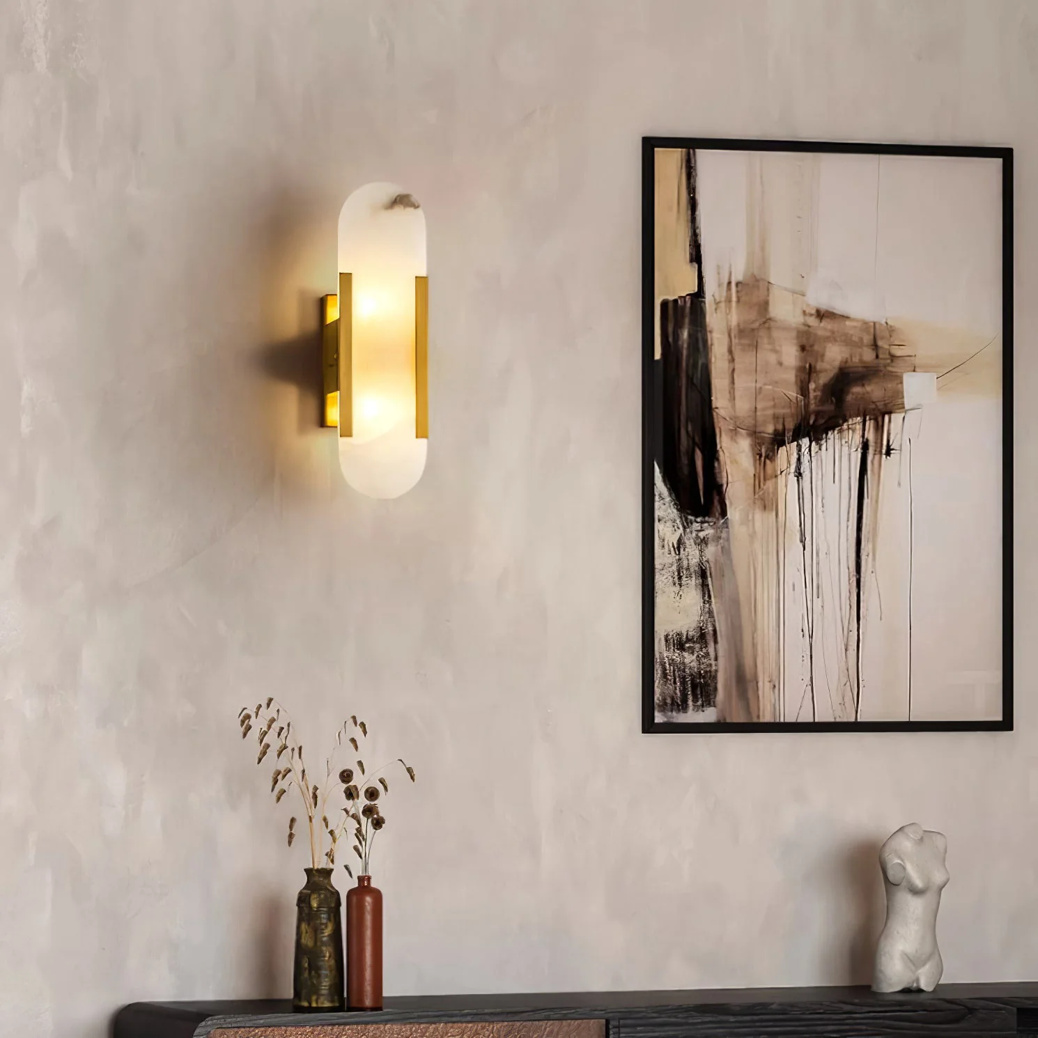 WOMO Oval Alabaster Wall Sconce-WM6107 - Image 32