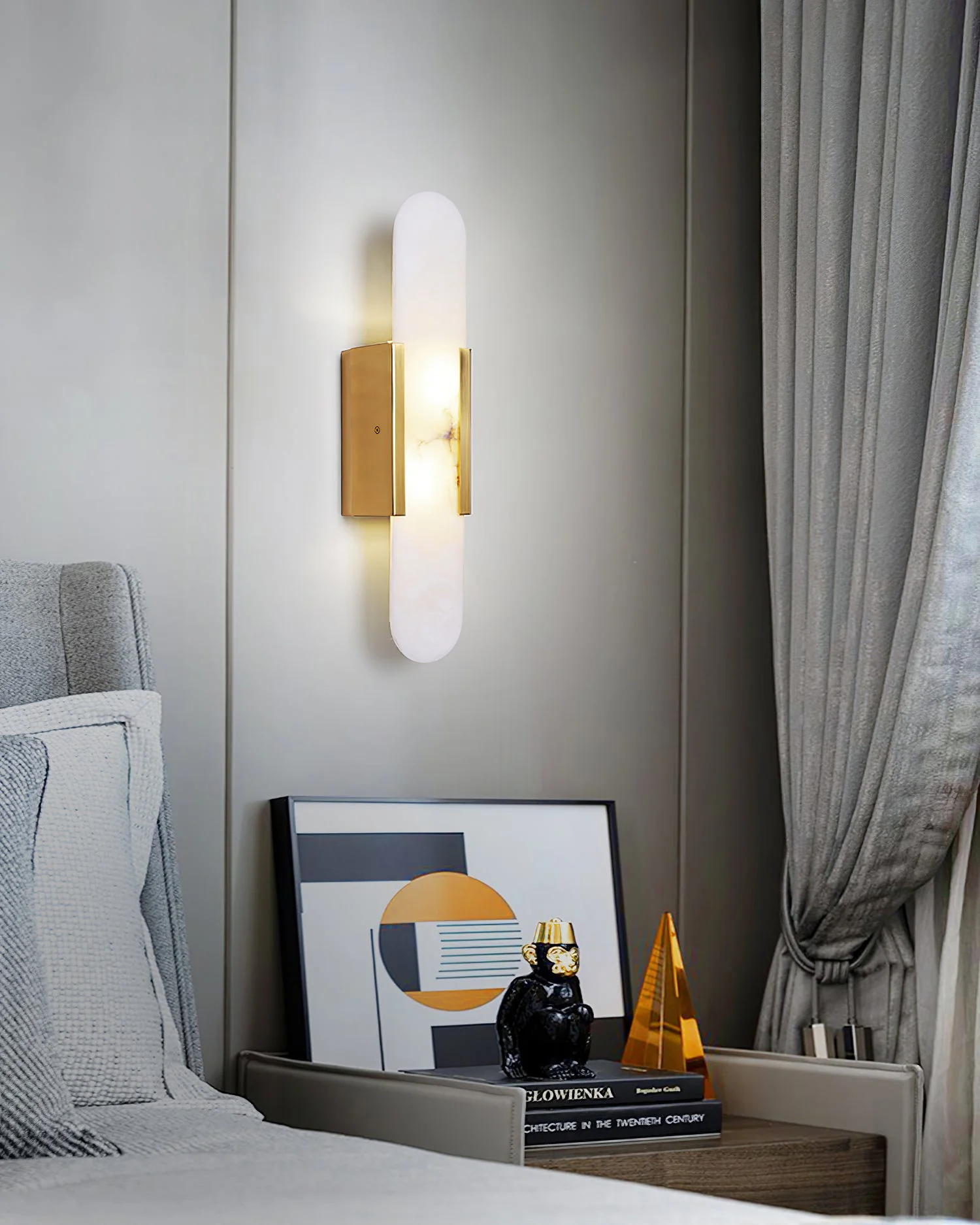 WOMO Oval Alabaster Wall Sconce-WM6107 - Image 34