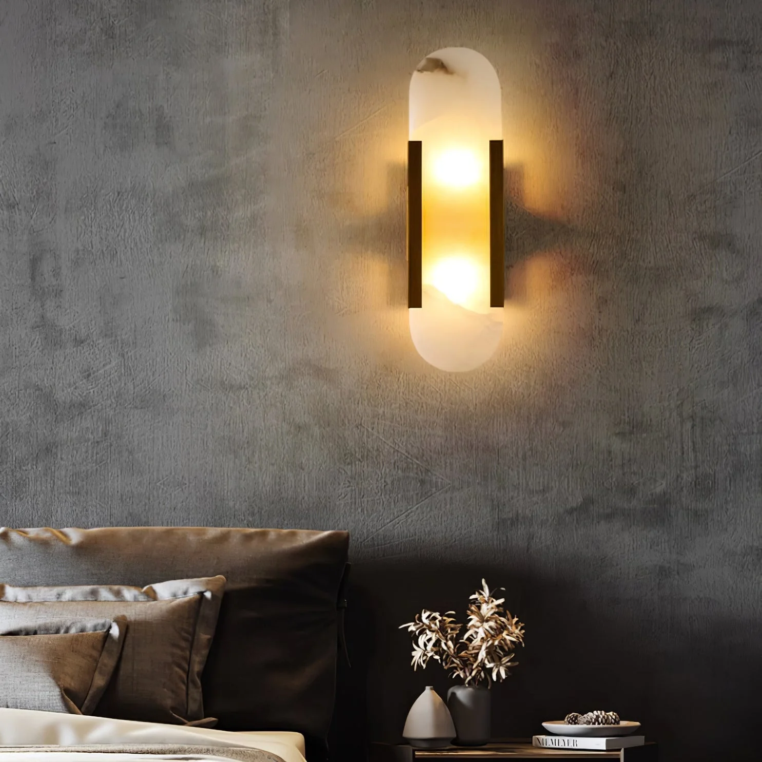 WOMO Oval Alabaster Wall Sconce-WM6107 - Image 4