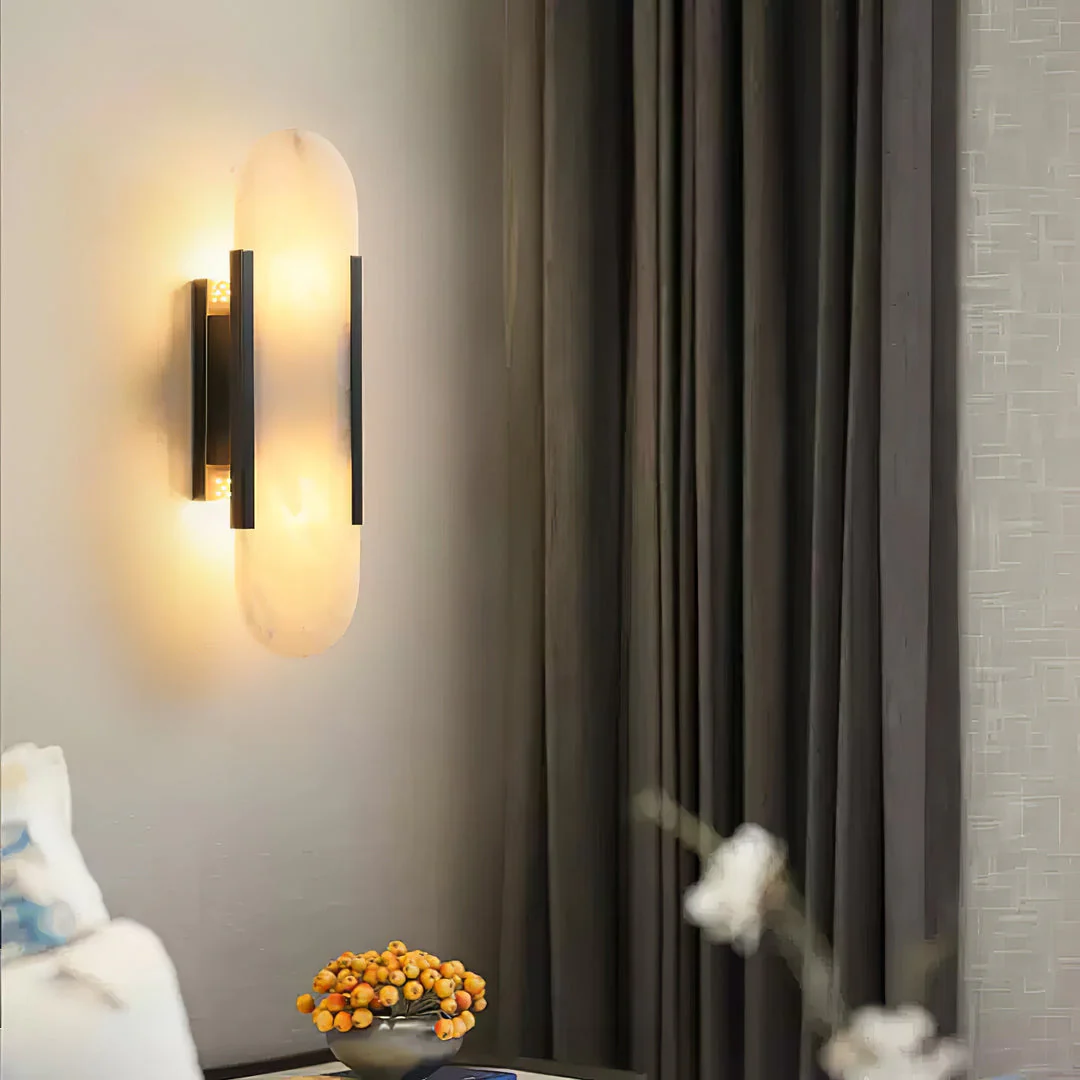 WOMO Oval Alabaster Wall Sconce-WM6107 - Image 8