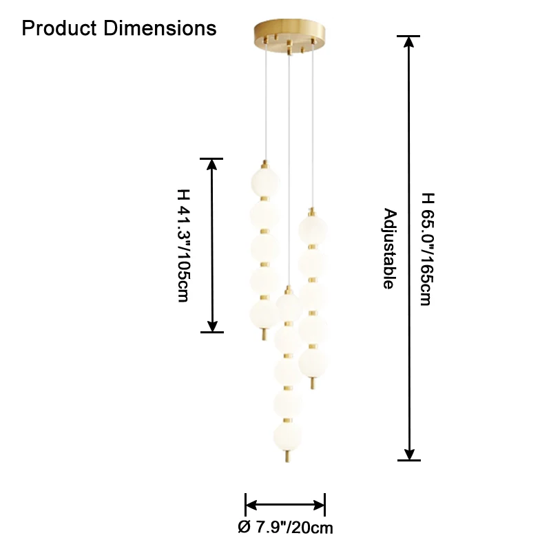 WOMO Long Pearl Chandelier-WM2807 - Image 15