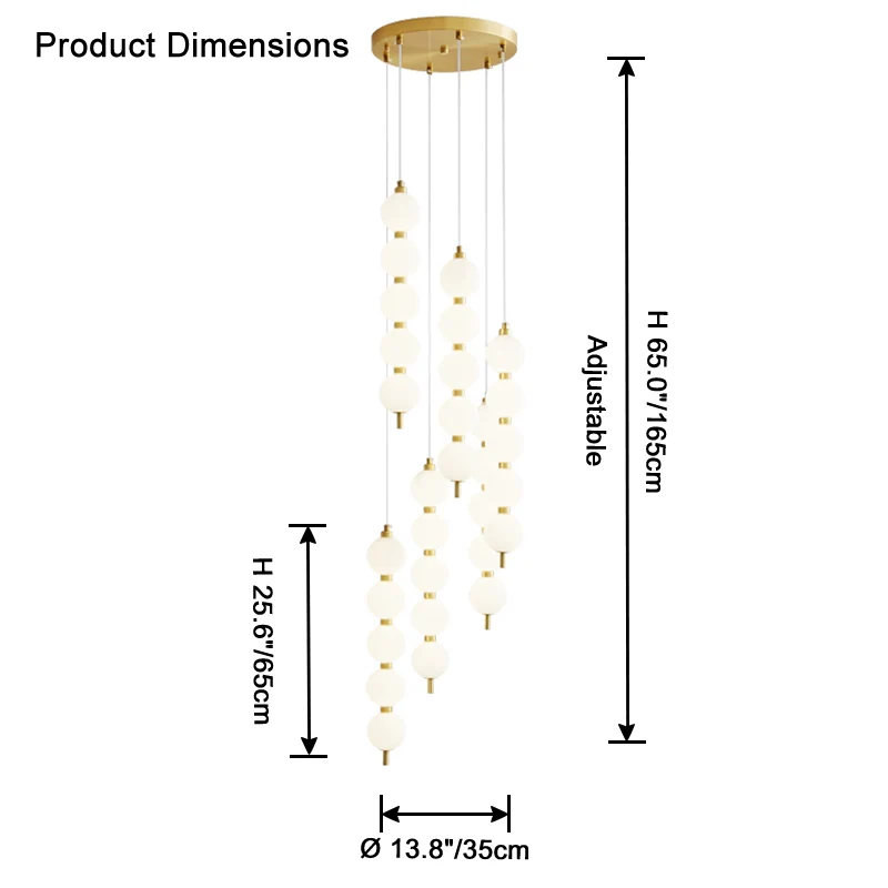 WOMO Long Pearl Chandelier-WM2807 - Image 19