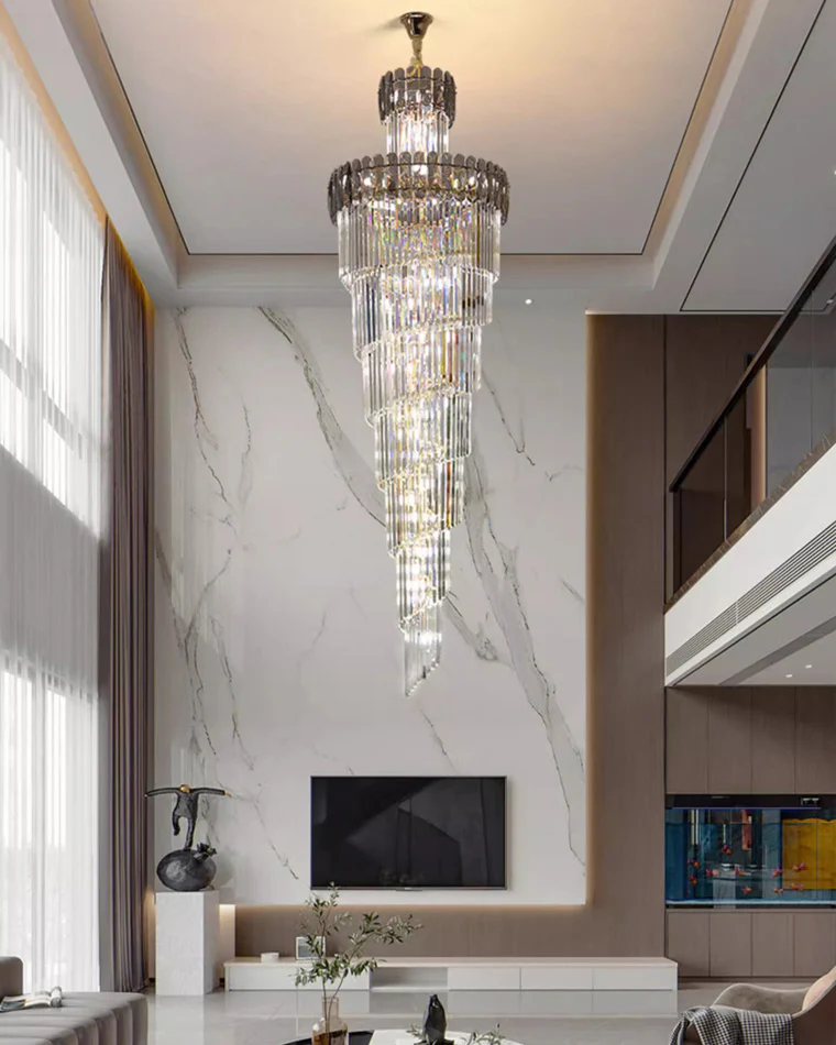WOMO Cascading Crystal Chandelier-WM2387 - Image 5