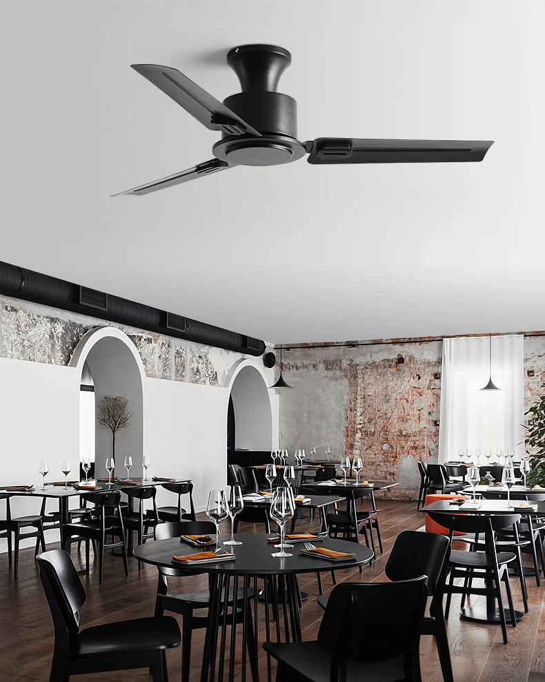 WOMO Low Profile Black Blade Ceiling Fan-WM5217a - Image 3