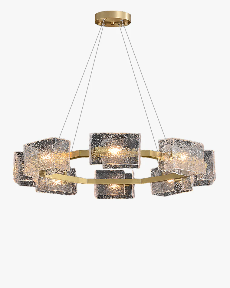 WOMO Textured Glass Round Chandelier-WM2174