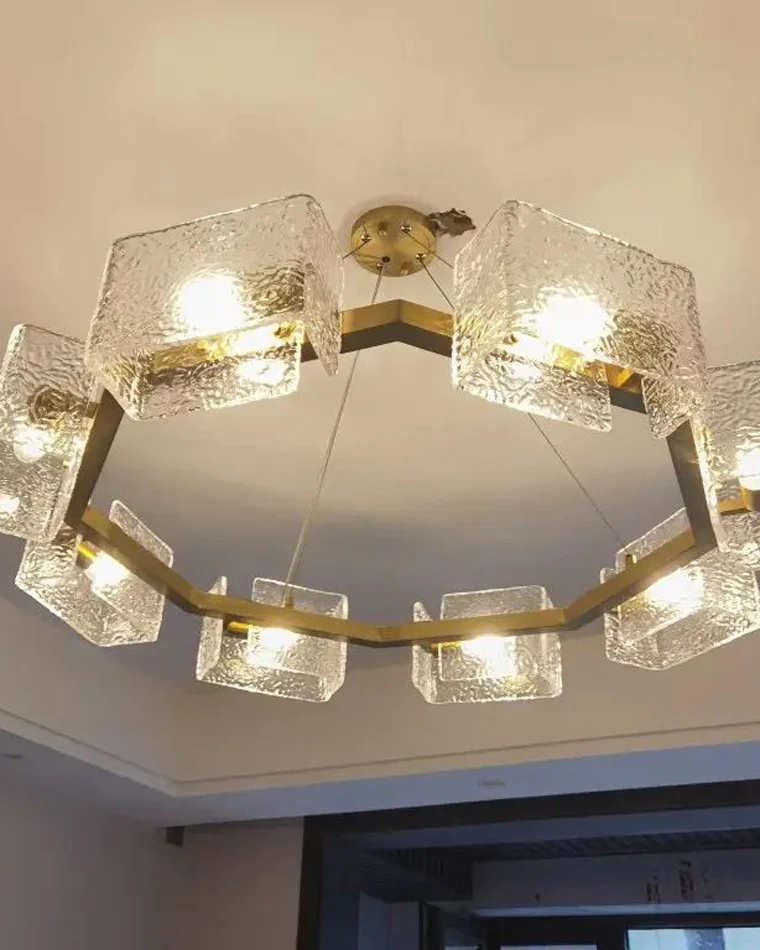 WOMO Textured Glass Round Chandelier-WM2174 - Image 15