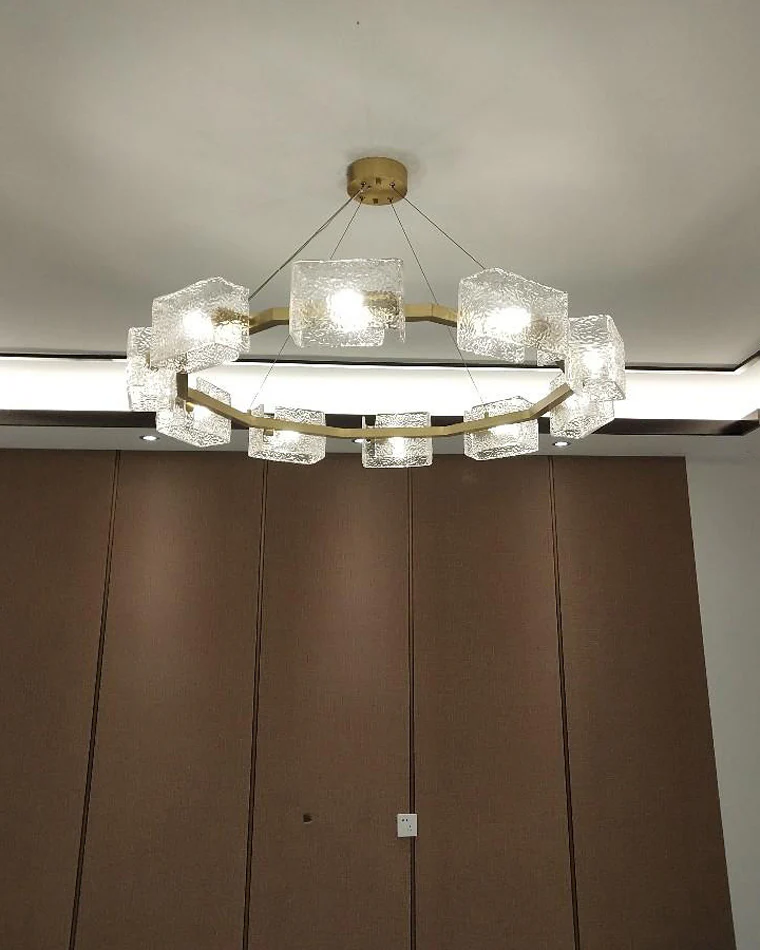 WOMO Textured Glass Round Chandelier-WM2174 - Image 16