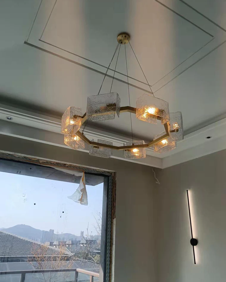 WOMO Textured Glass Round Chandelier-WM2174 - Image 19