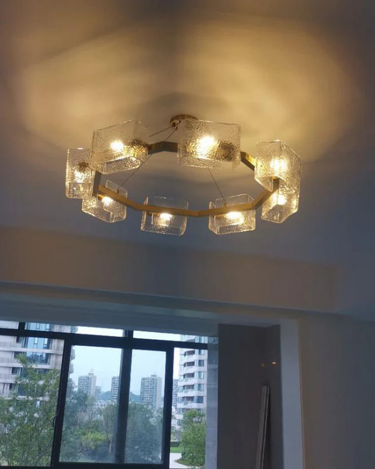 WOMO Textured Glass Round Chandelier-WM2174 - Image 26