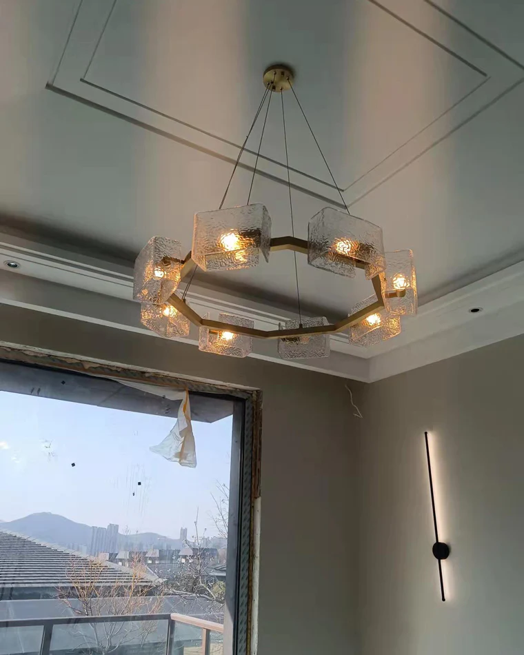 WOMO Textured Glass Round Chandelier-WM2174 - Image 27