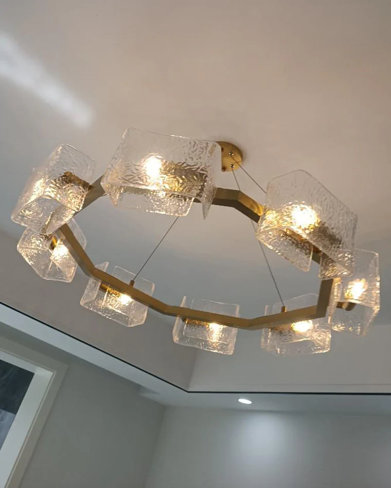 WOMO Textured Glass Round Chandelier-WM2174 - Image 28