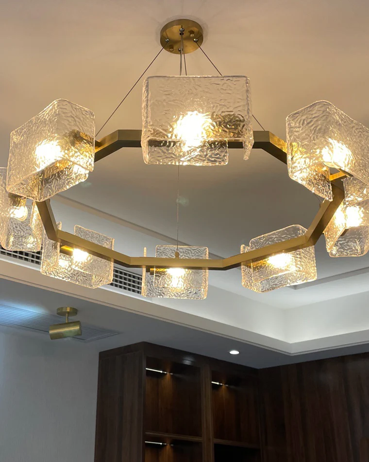 WOMO Textured Glass Round Chandelier-WM2174 - Image 29