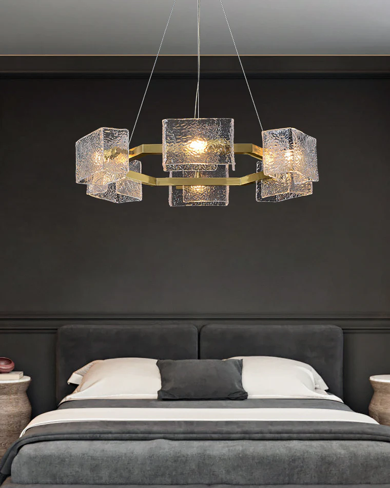 WOMO Textured Glass Round Chandelier-WM2174 - Image 3