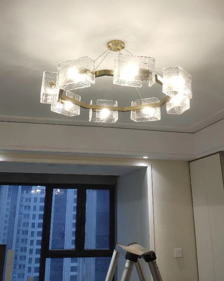 WOMO Textured Glass Round Chandelier-WM2174 - Image 33