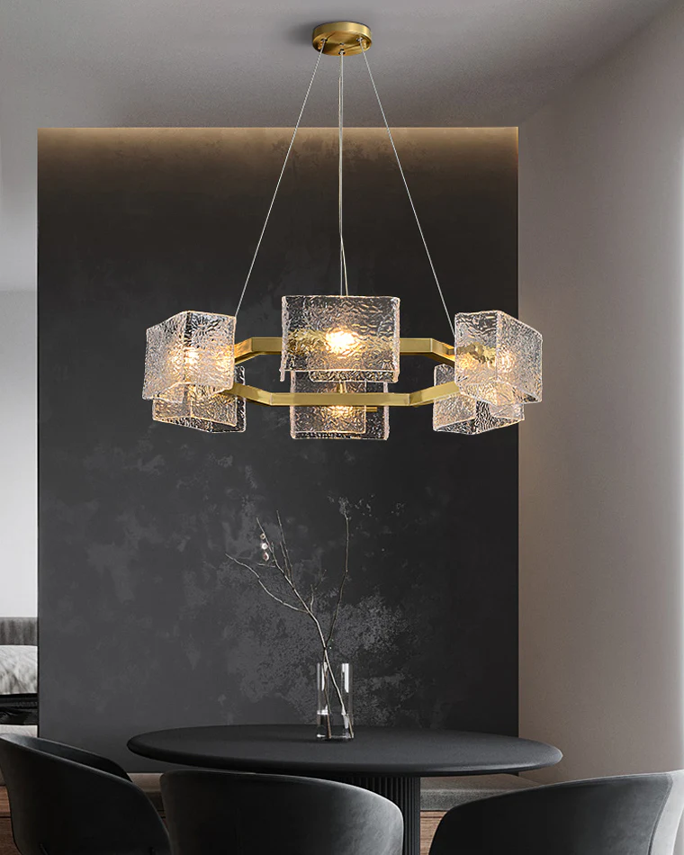 WOMO Textured Glass Round Chandelier-WM2174 - Image 4