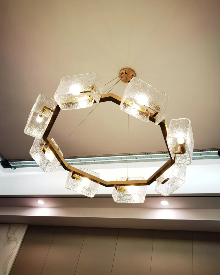 WOMO Textured Glass Round Chandelier-WM2174 - Image 44