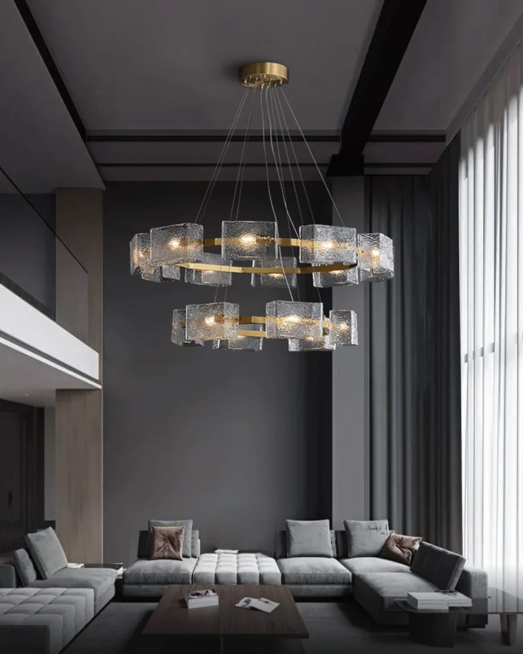 WOMO Textured Glass Round Chandelier-WM2174 - Image 5
