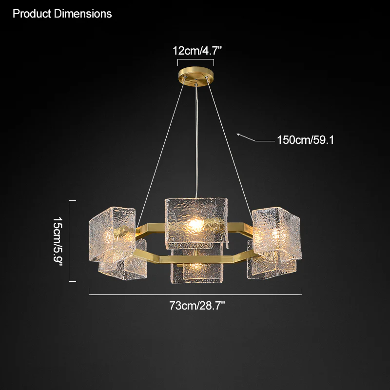 WOMO Textured Glass Round Chandelier-WM2174 - Image 51