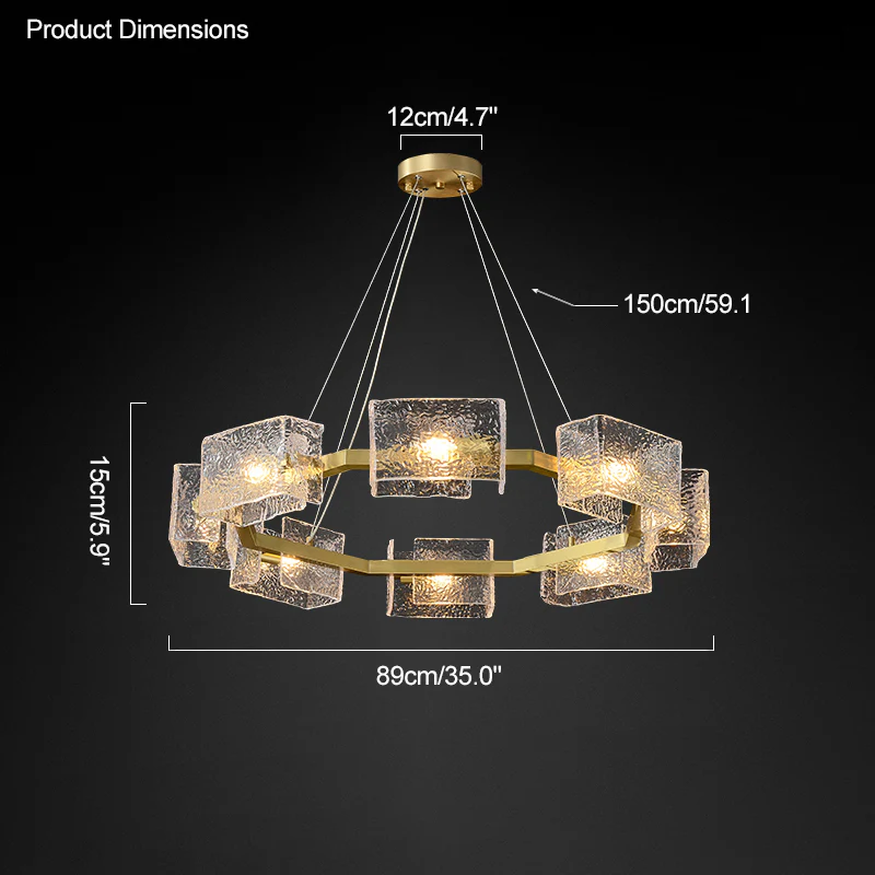 WOMO Textured Glass Round Chandelier-WM2174 - Image 52