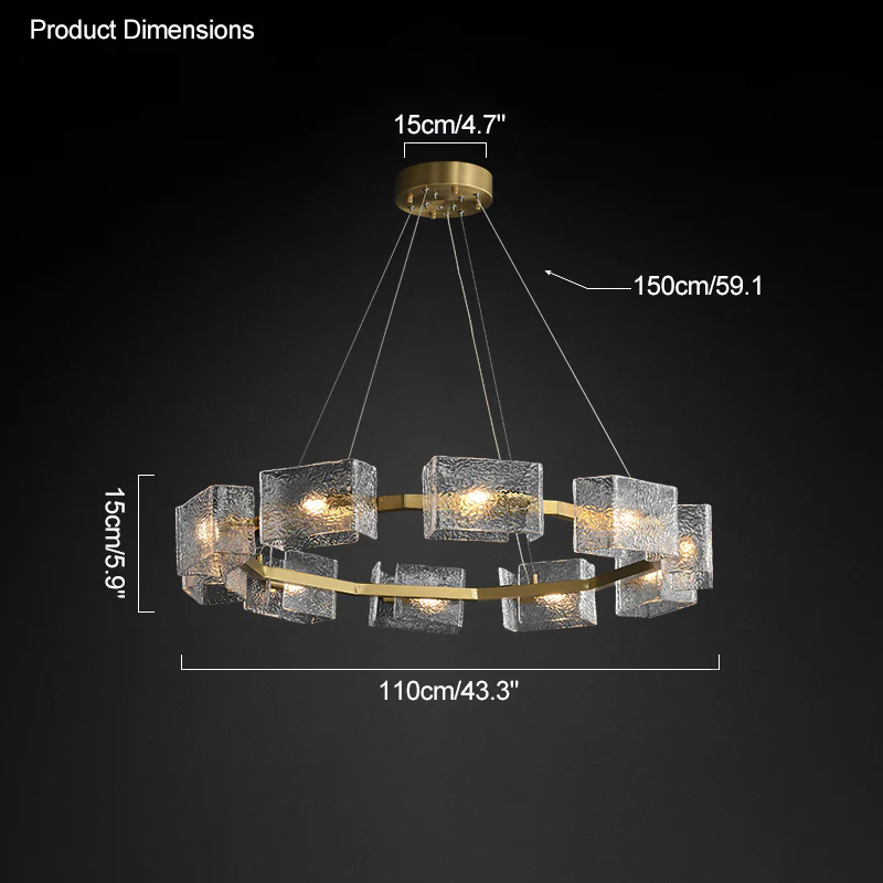 WOMO Textured Glass Round Chandelier-WM2174 - Image 53