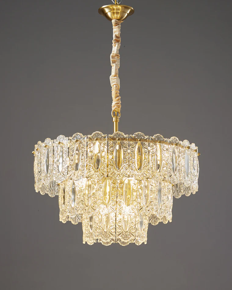 WOMO Textured Glass Tiered Chandelier-WM2177 - Image 27
