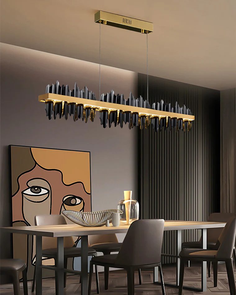WOMO Iceberg Black Gold Linear Chandelier-WM2184 - Image 3