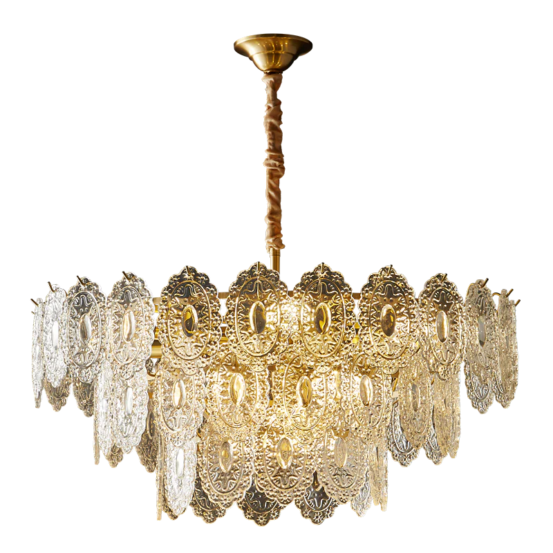 WOMO Tiered Textured Glass Chandelier-WM2208 - Image 11