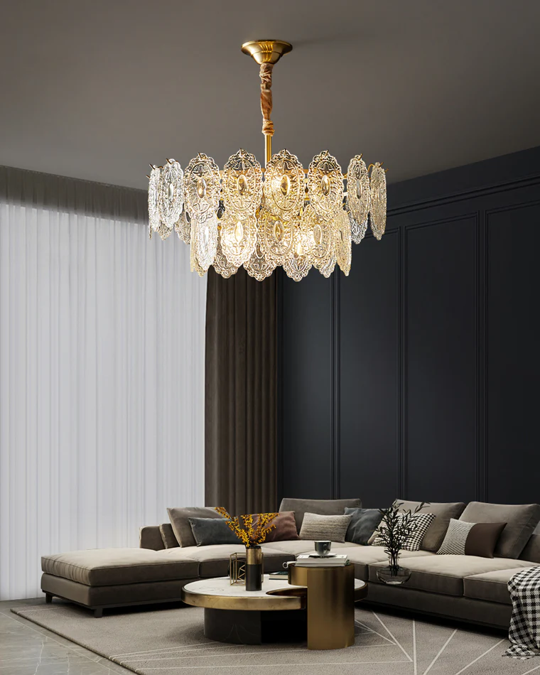 WOMO Tiered Textured Glass Chandelier-WM2208 - Image 13