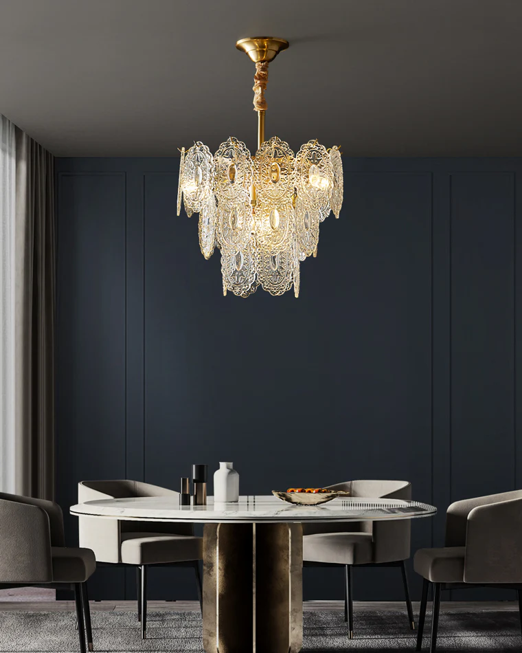 WOMO Tiered Textured Glass Chandelier-WM2208 - Image 15
