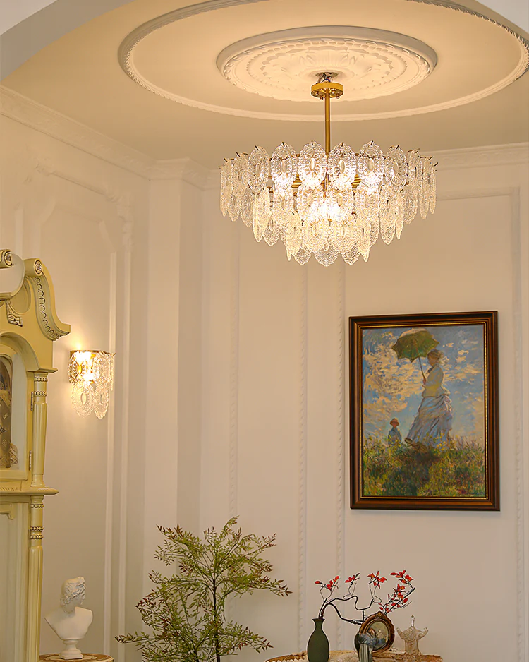 WOMO Tiered Textured Glass Chandelier-WM2208 - Image 2