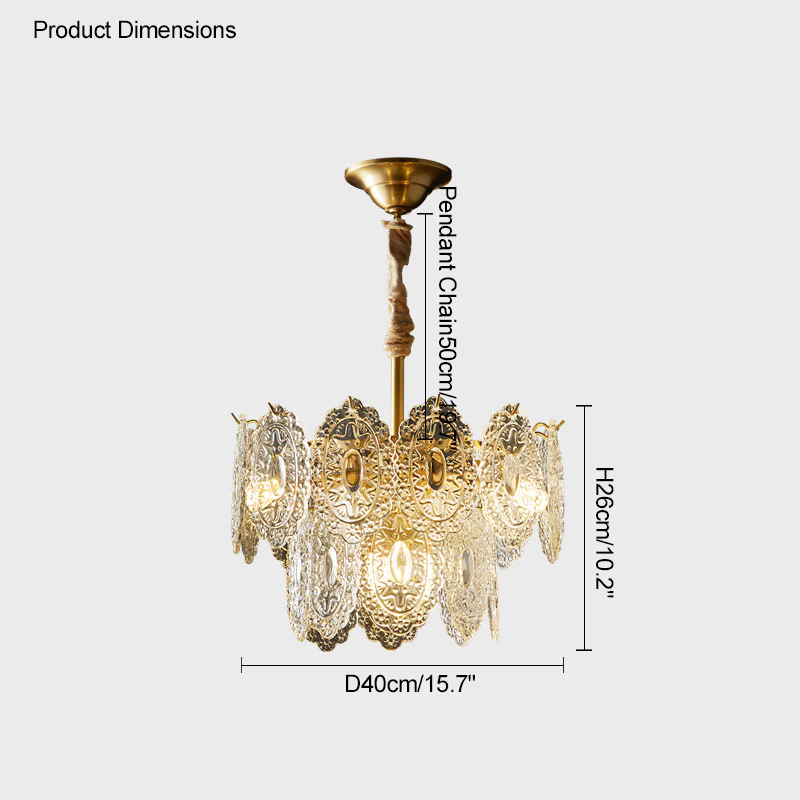 WOMO Tiered Textured Glass Chandelier-WM2208 - Image 23