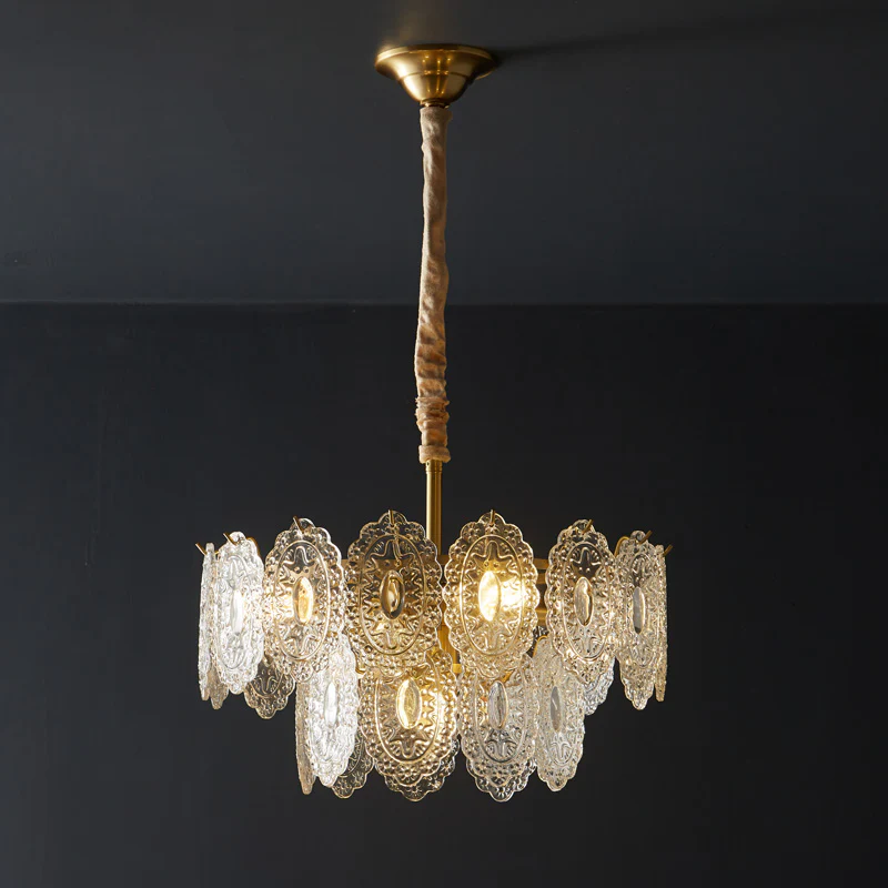 WOMO Tiered Textured Glass Chandelier-WM2208 - Image 24