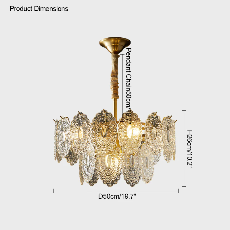 WOMO Tiered Textured Glass Chandelier-WM2208 - Image 26