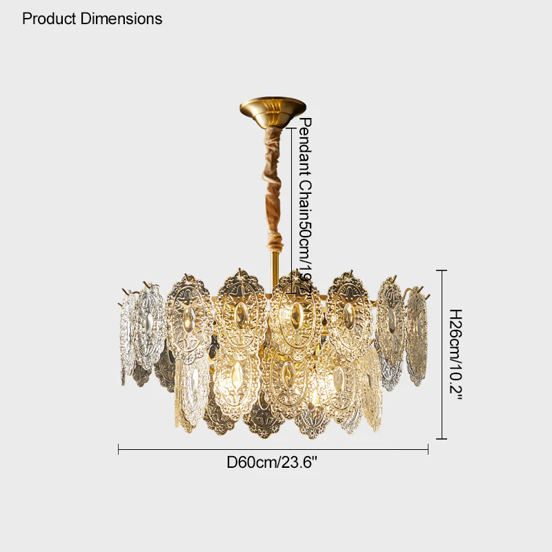 WOMO Tiered Textured Glass Chandelier-WM2208 - Image 29