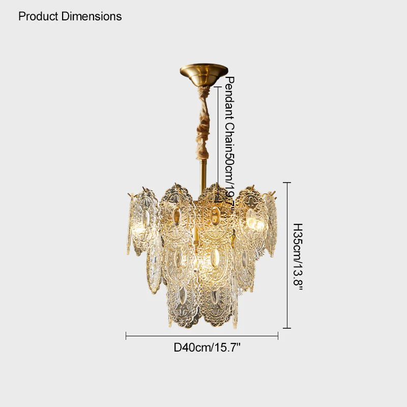 WOMO Tiered Textured Glass Chandelier-WM2208 - Image 33