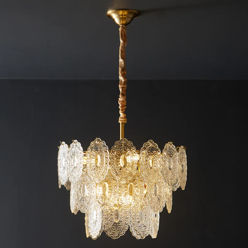 WOMO Tiered Textured Glass Chandelier-WM2208 - Image 34