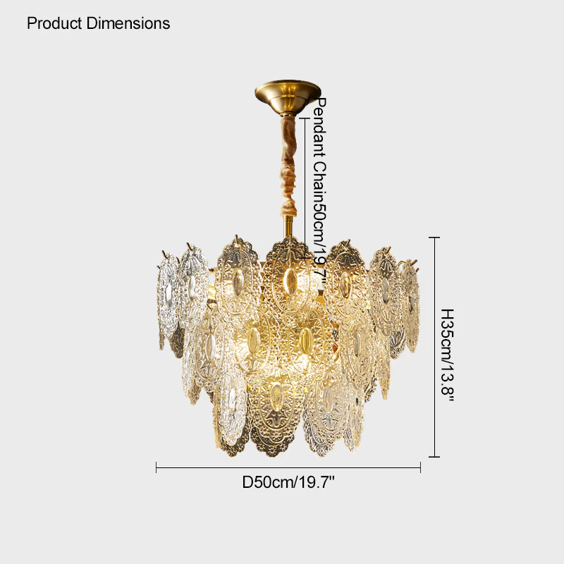 WOMO Tiered Textured Glass Chandelier-WM2208 - Image 36