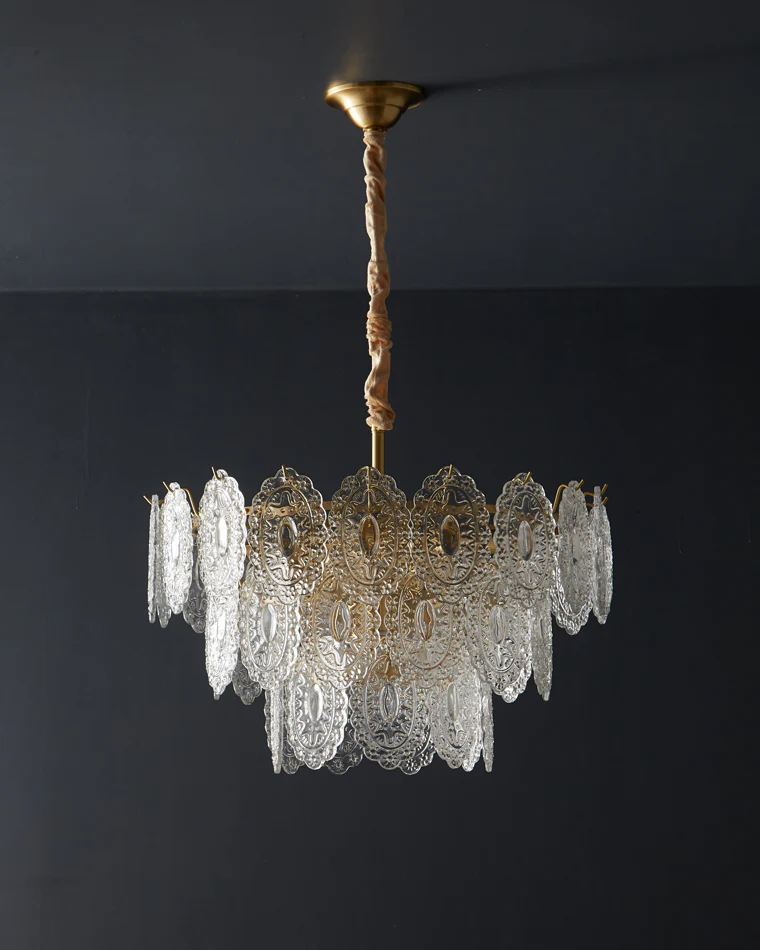 WOMO Tiered Textured Glass Chandelier-WM2208 - Image 38
