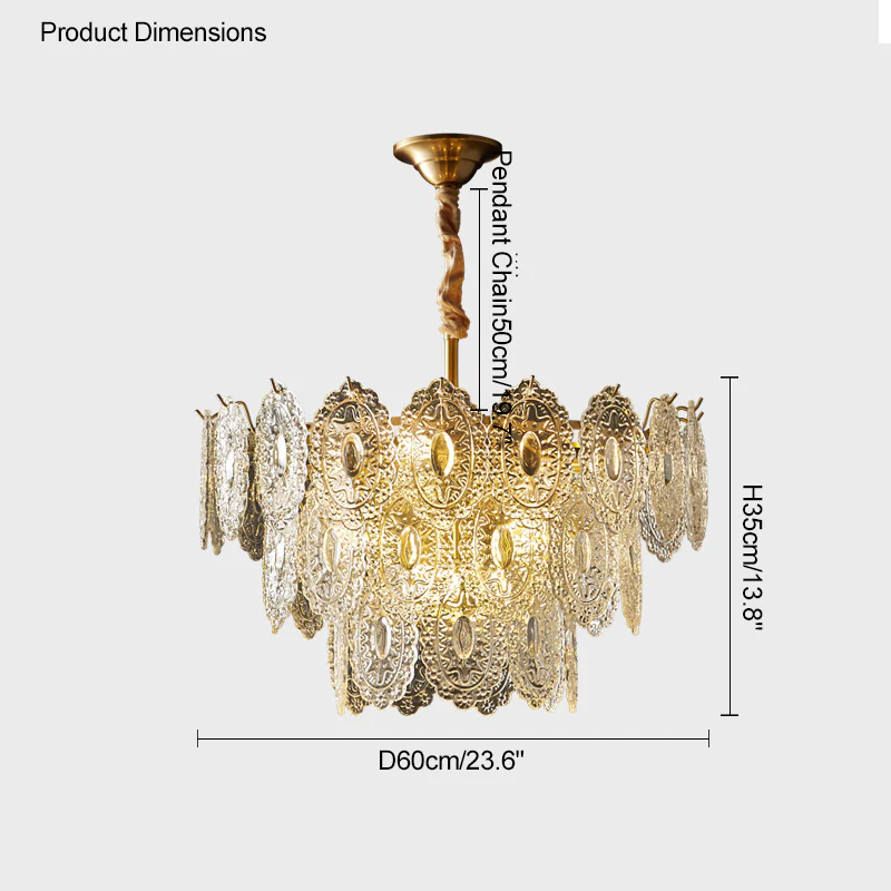 WOMO Tiered Textured Glass Chandelier-WM2208 - Image 39