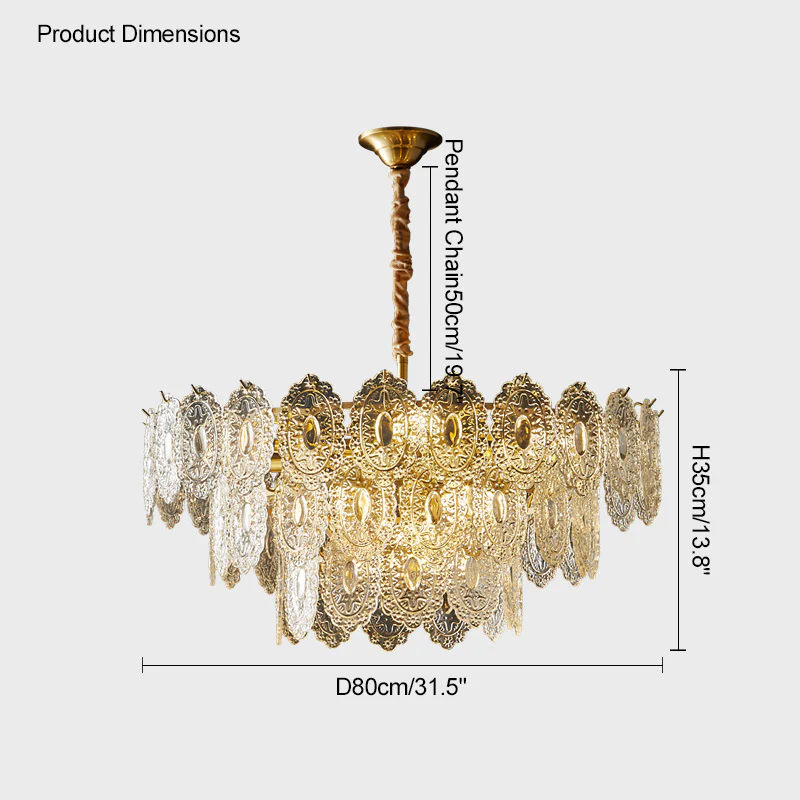 WOMO Tiered Textured Glass Chandelier-WM2208 - Image 42