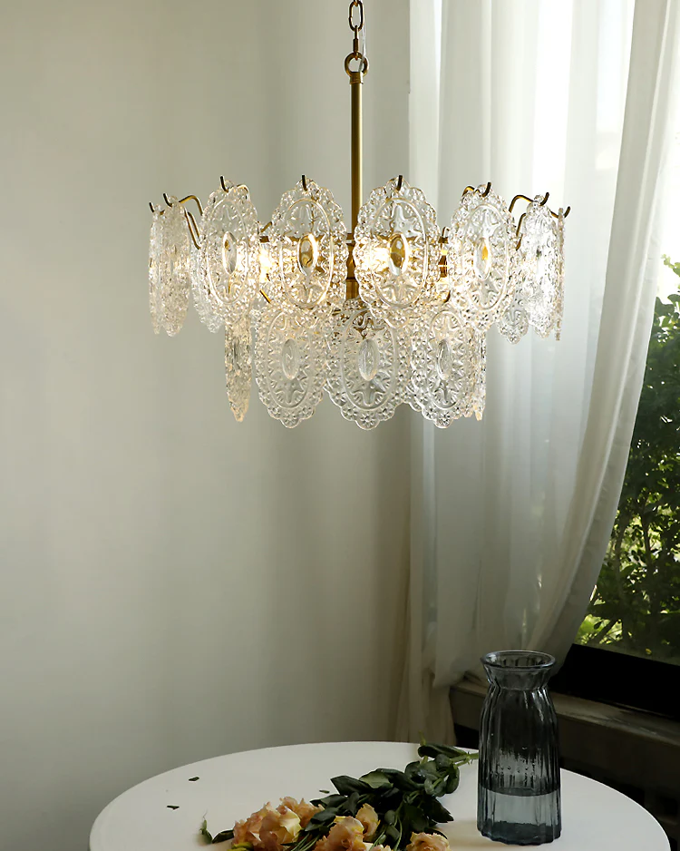 WOMO Tiered Textured Glass Chandelier-WM2208 - Image 5
